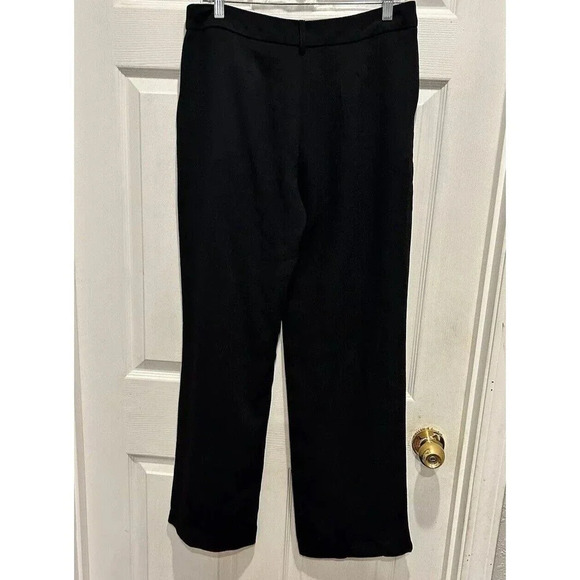 SOPHIE RUE Women's Size XL Black Crepe Mid Rise Wide Leg Pleat Trouser Pants - Picture 5 of 5